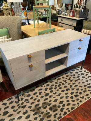 Lulu & Georgia Modern Wood/Chrome 4 Drawer As Is Buffet/Sideboard 5H6T27N2