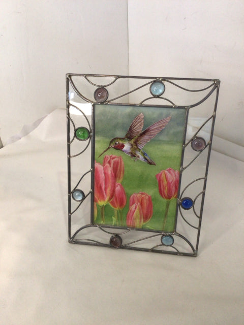 Clear Jeweled Hummingbird Frame