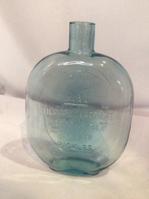 Vintage Clear Glass Round Bottle