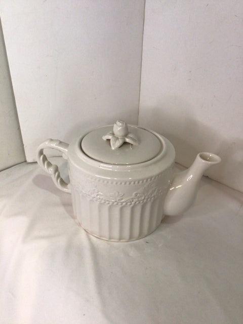 Antiques Reflection White Ceramic Tea Pot