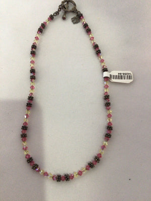 Alex's Lemonade Pink/Green Beaded Necklace