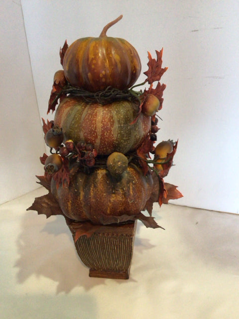 Orange/Green Pumpkin Statue