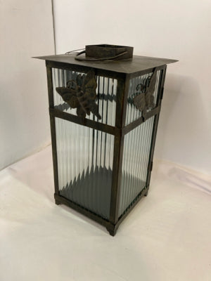 Black Metal Butterflies Lantern