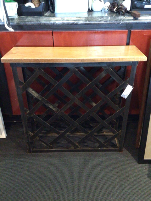 Brown/black Wood/Metal Wine Rack