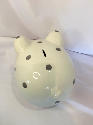 White/Gray Ceramic Piggy Bank