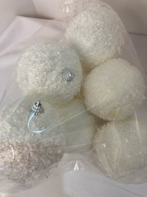 White Foam In Bag Holiday Ornaments