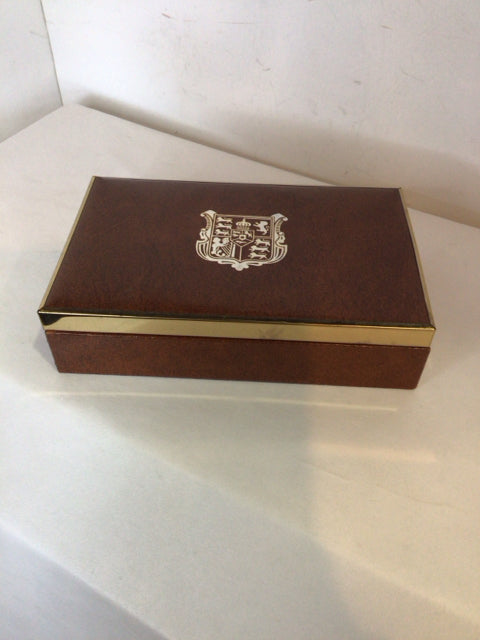 Vintage Men Brown Leather Jewelry Box