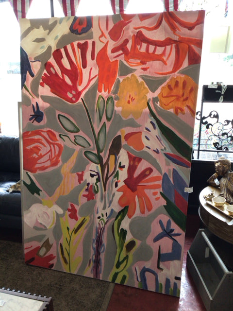 Pink/multi Floral Stretch Canvas Art