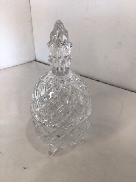 Clear Cut Glass Pineapple Dish