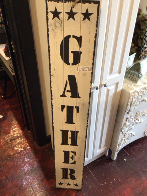 Wood Sign Black/White Wall Decoration Art