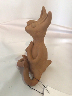 Orange Terracotta Bunnies Sculpture