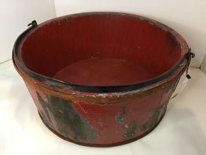 Vintage Red Wood Bucket
