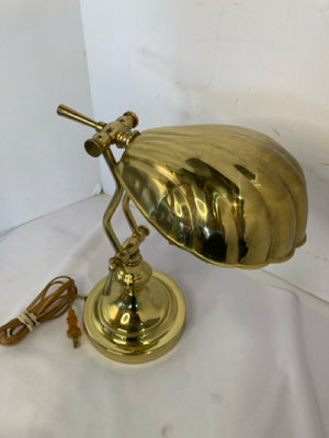 Banker's Brass Jointed Shell Lamp