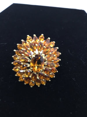 Orange Rhinestone Ring
