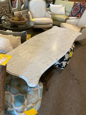 Original Vintage Marble Top White/Black Table