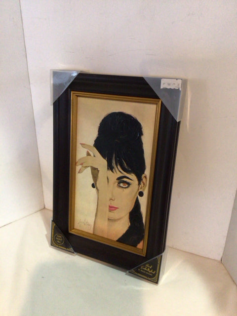 Black/Cream Woman Framed Art
