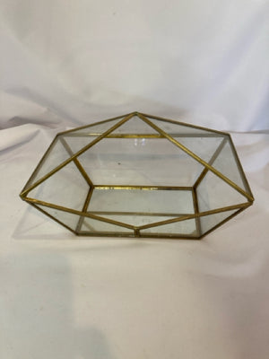 Clear/Gold Glass/Metal Terrarium