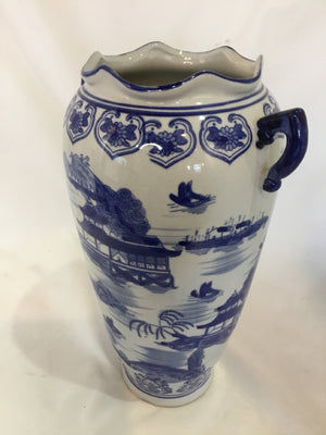 Three Hands Oriental Blue/White Vase