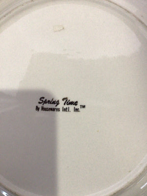 PIER 1 White/Multi Stoneware Floral Plate Set