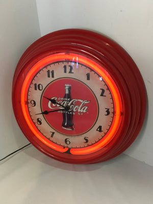 Vintage Wall Red Plastic Coca Cola Clock