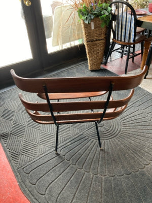 Martin Eisler Mid-Century Wood/Marble Slat Back Sling Brown Chair