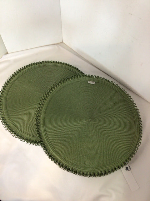 Green Nylon Round Set of 8 Placemats