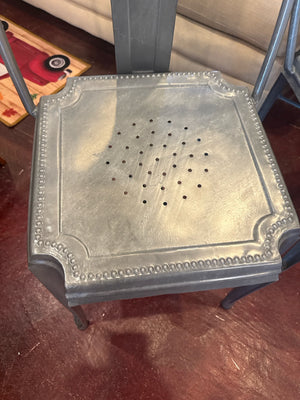 Crate & Barrel Industrial Steel Pair Gray Chair