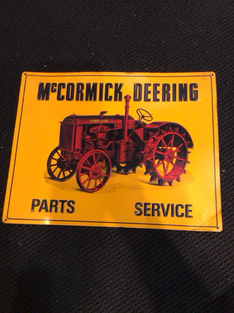 Vintage Yellow Metal Tractor Sign