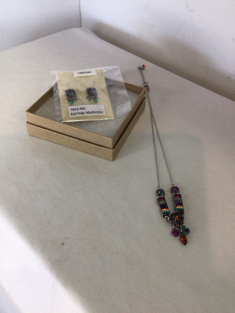 Multi-Color Beaded Crystal Necklace Set