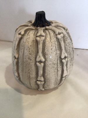 White Resin Pumpkin Holiday Item