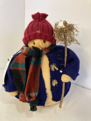 Blue/Red Cotton Stuffed Snowman Holiday Item