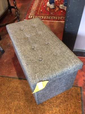 Storage Tufted Gray Bench