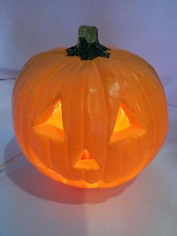 Electric Orange Plastic Jack o'Lantern Holiday Item