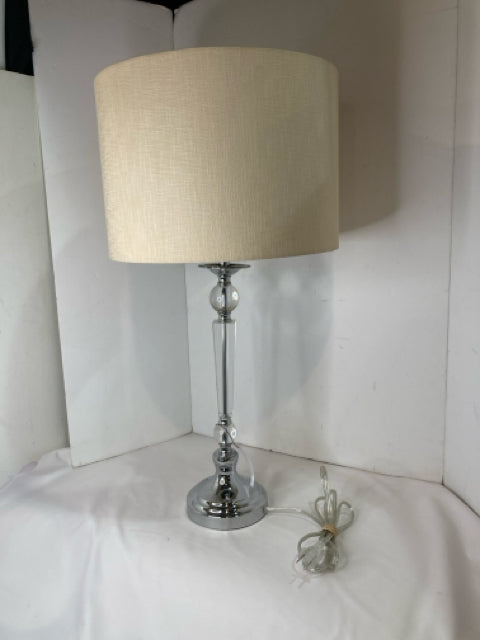 Silver Metal/Acrylic Lamp