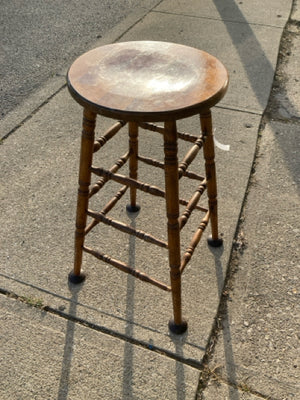 Vintage Backless Wood Barstool/Bar Stool