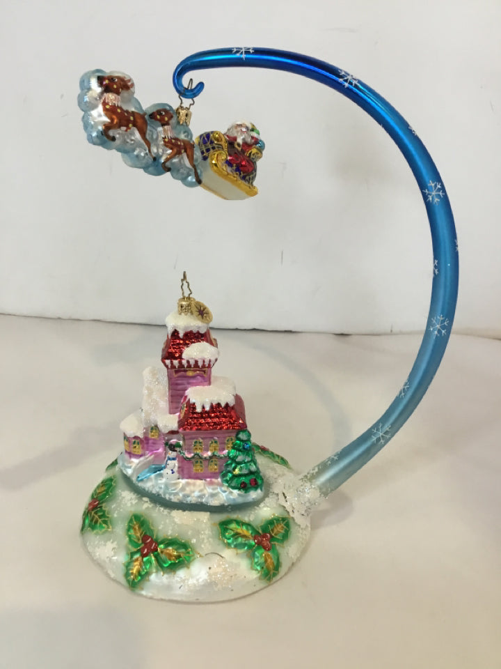 Radko Ornament Multi-Color Glass 3 piece Holiday Item