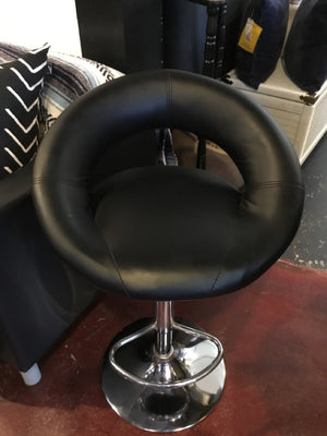 Modern Leather Adjustable Black Barstool/Bar Stool