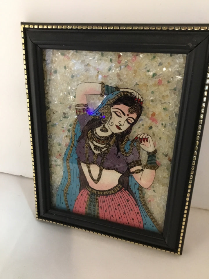 Multi-Color Painting Gemstones Woman Framed Art