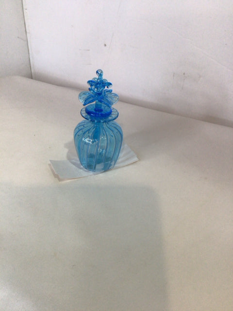 Murano Vintage Perfume Blue Glass Hand Blown Bottle