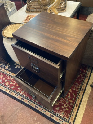 Wood 2 Drawers Brown File Cabinet