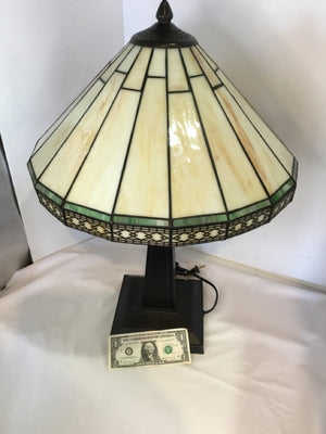 Table Bronze/Green Glass/Metal Lamp