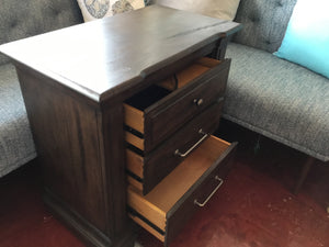 King W/Storage w/Nightstand Greige Bedroom Set