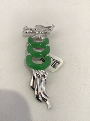 Kirk's Folly Silver/Green Dragon Pin