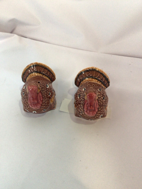 Salt & Pepper Brown Ceramic Turkey Holiday Item