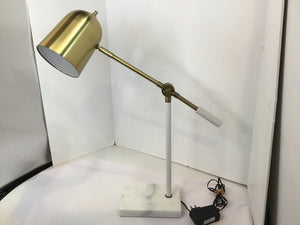 Desk White/Gold Marble Adjustable Lamp