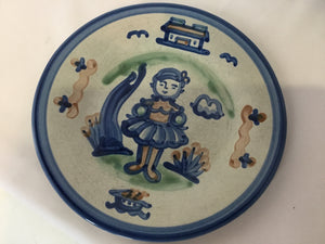 M.A. Hadley Gray/Blue Pottery Salad Plate