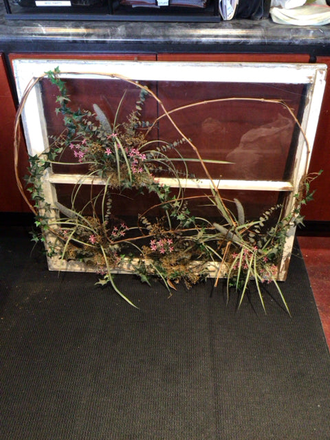 Rustic White Wood/Glass Divided Framed Art