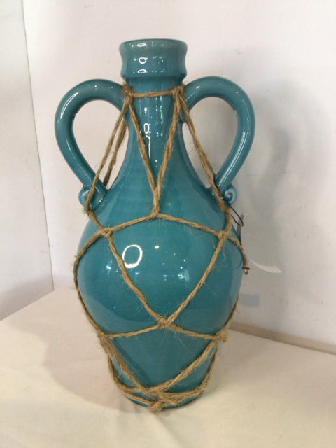 Teal Pottery Vase