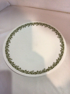 Corelle Vintage Set of 6 White/Green Glass Flowers Plate Set