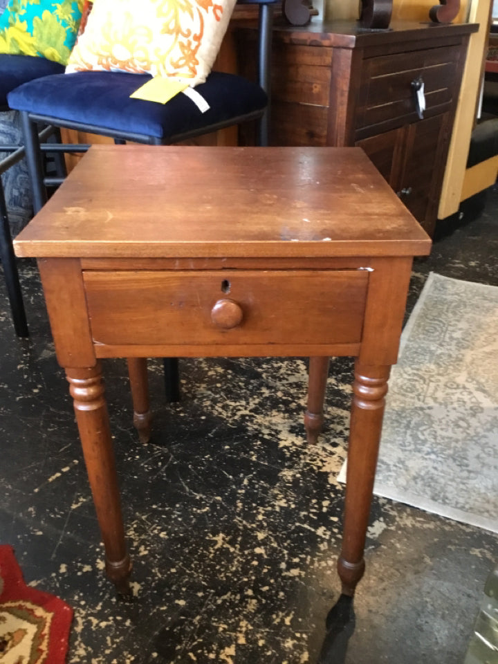 Rustic Wood Drawer Brown Table